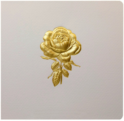 Bas-relief Greeting Card - Rose (Gold)