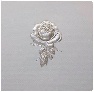 Bas-relief Greeting Card - Rose (Silver)