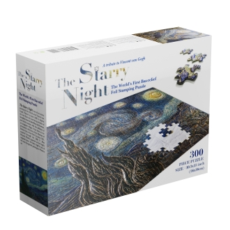Bas-relief Foil Stamping Puzzle - The Starry Night (300 Piece)