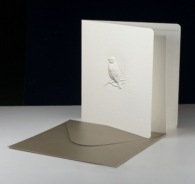 Bas-relief Greeting Card - Goldfinch (White)
