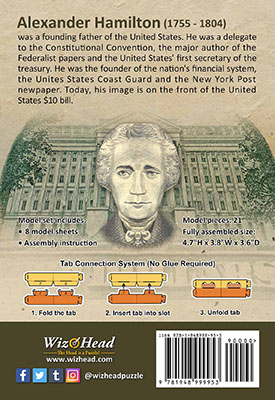 US $10 Bill- Alexander Hamilton (Pocket Size)