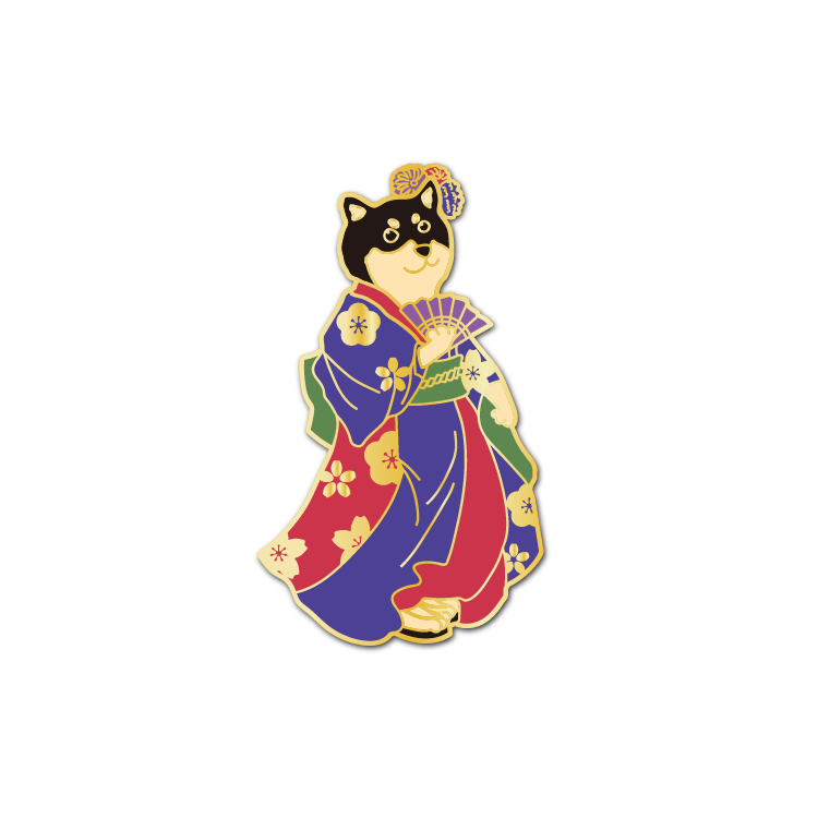 The Shiba: Graceful Japanese Dancer in Kimono