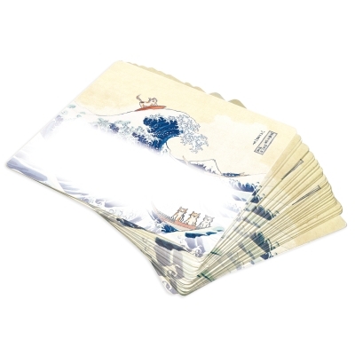 Standing Memo - The Great Wave of Surfer Cat